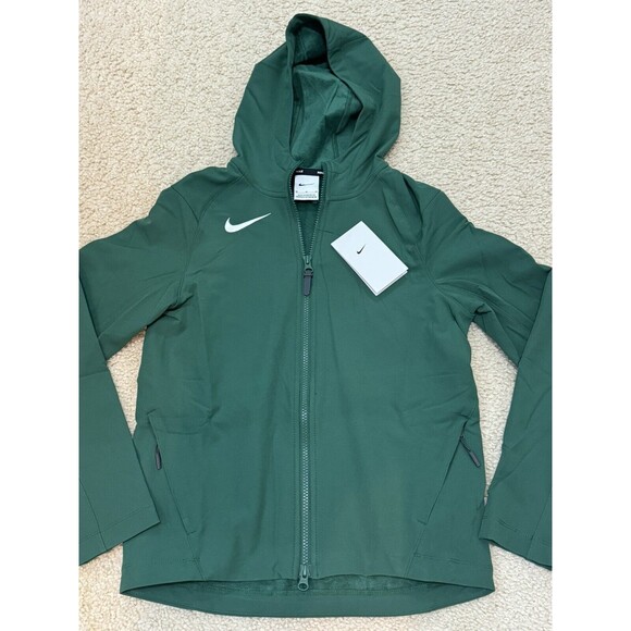 NWT NIKE KIDS' STOCK THERMA-FIT LS PRE-GAME FULL ZIP HOODIE GREEN BOYS SZ M - Picture 2 of 9